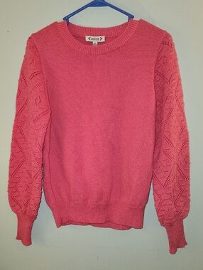 Hot Pink Sz Med Nanette LEPORE Sweater w/ Detailed Sleeves